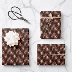 Brown Abstract Watercolor Wrapping Paper Sheet
