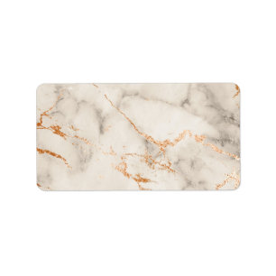 Brown Accents and White Abstract Pattern Label