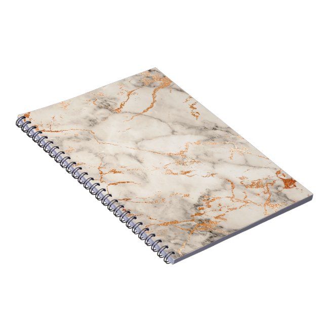Brown Accents and White Abstract Pattern Notebook (Right Side)