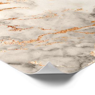 Brown Accents and White Abstract Pattern Poster