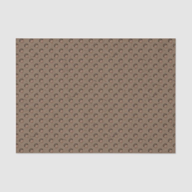 Brown Acorn Patterned Tissue Paper (Front)
