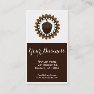 Brown acorn seal custom business cards
