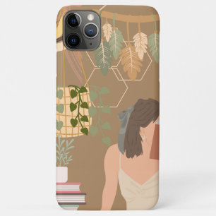 Brown Aesthetic Woman Reading Book iPhone 11 Pro Max Case