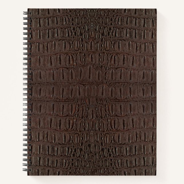 Brown Alligator Skin Print Notebook (Front)