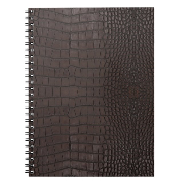 Brown Alligator Texture Print Notebook (Front)