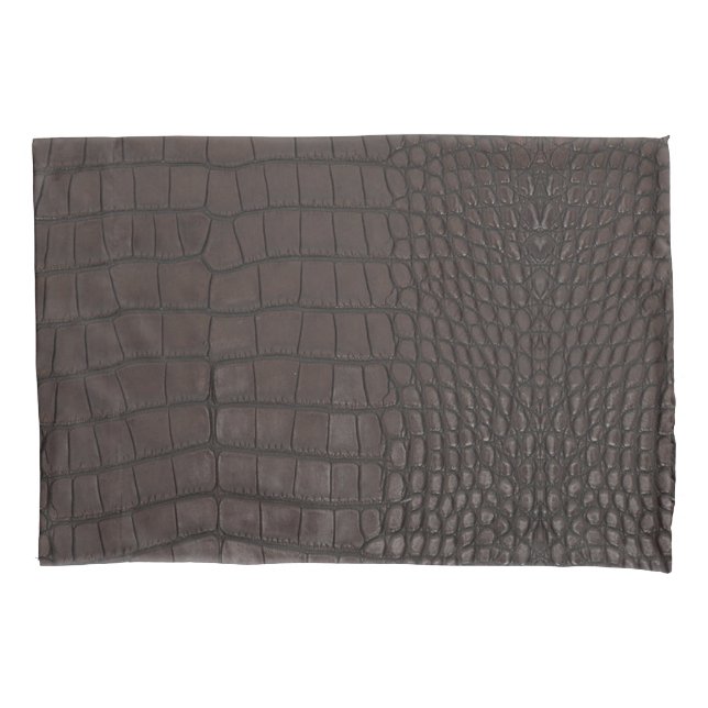 Brown Alligator Texture Print Pillowcase (Front)