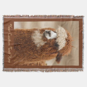 Brown Alpaca custom throw blanket