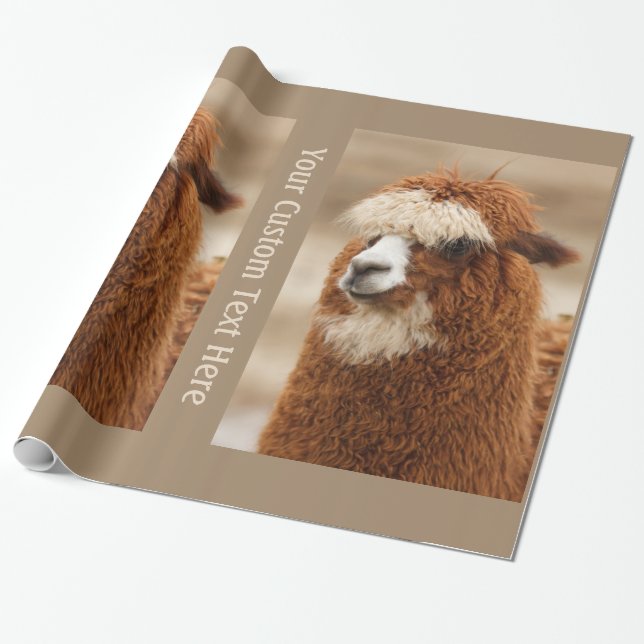 Brown Alpaca custom wrapping paper (Unrolled)
