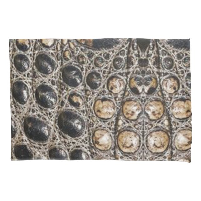 Brown American Alligator Skin Texture Pillowcase (Front)