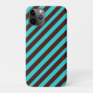 Brown and aqua stripes iPhone 11 pro case