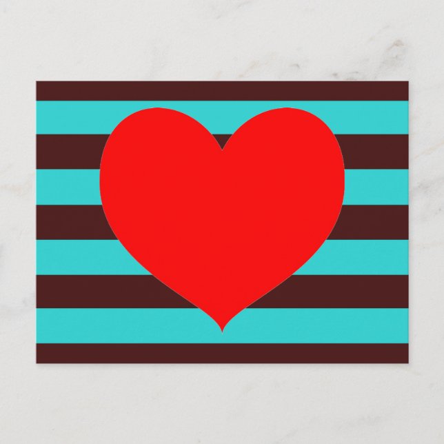 Brown and Aqua Stripes Postcard (Front)