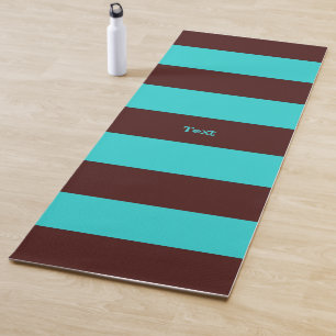 Brown and Aqua Stripes Yoga Mat