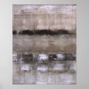 Brown and Beige Abstract Art Poster