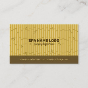 Brown and Beige Bamboo Wood Background Business Card