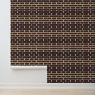 Brown and Beige Brick Pattern Design Wallpaper