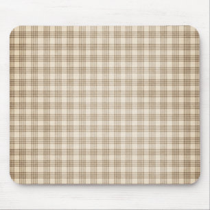 Brown and Beige Plaid Mouse Pad