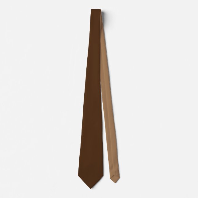 Brown and beige solid colour custom neck tie gift (Front)