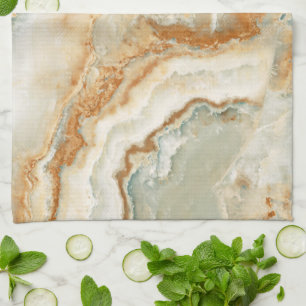 Brown and beige stone texture tea towel
