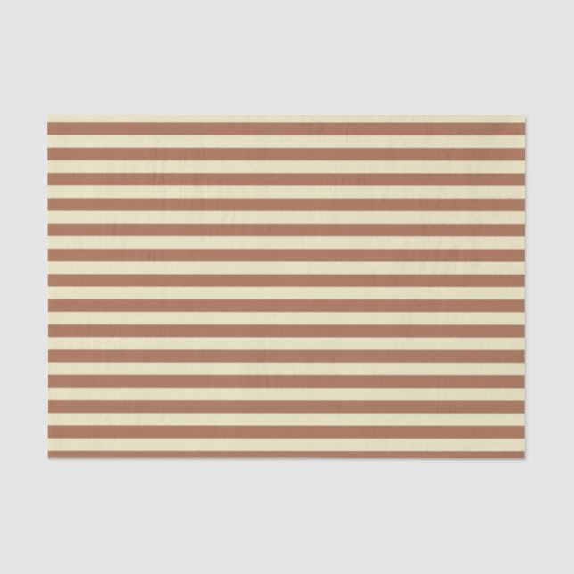 Brown and Beige Stripes Tissue Paper (Front)