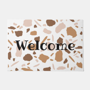 Brown and Beige Tan Terrazzo  Doormat