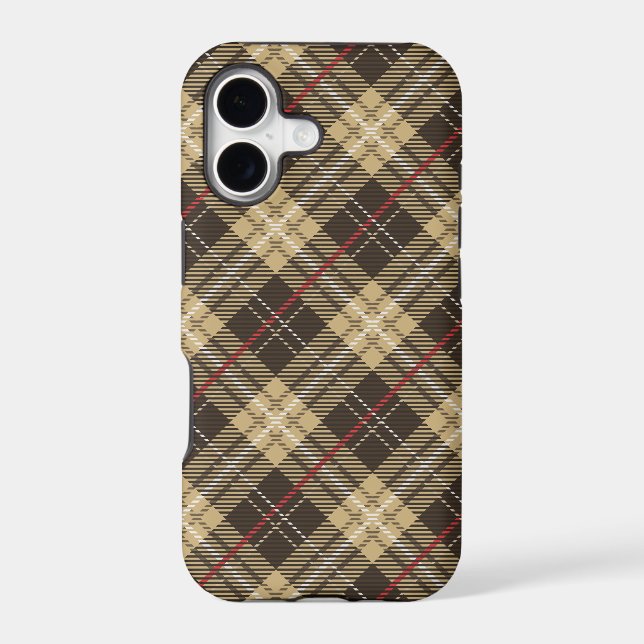 Brown and beige tartan plaid pattern (Back)
