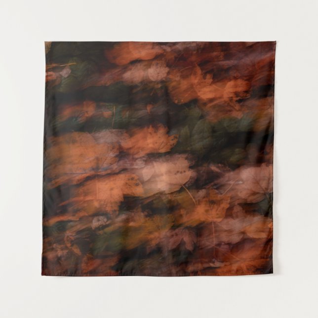 BROWN AND BLACK ABSTRACT PAINTING COLORFUL BLURRED TAPESTRY (Front)