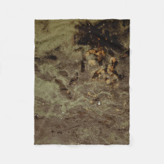 Brown and black abstract painting fleece blanket