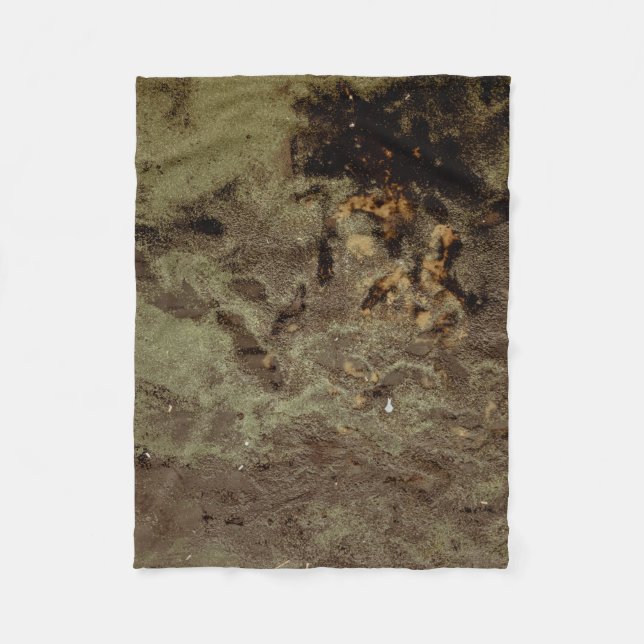 Brown and black abstract painting fleece blanket (Front)