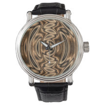 Brown and Black Abstract Swirls Watch
