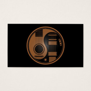 Brown and Black Acoustic Electric Guitars Yin Yang