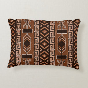 Brown And Black Aztec Pattern Southwest Design Decorative Cushion