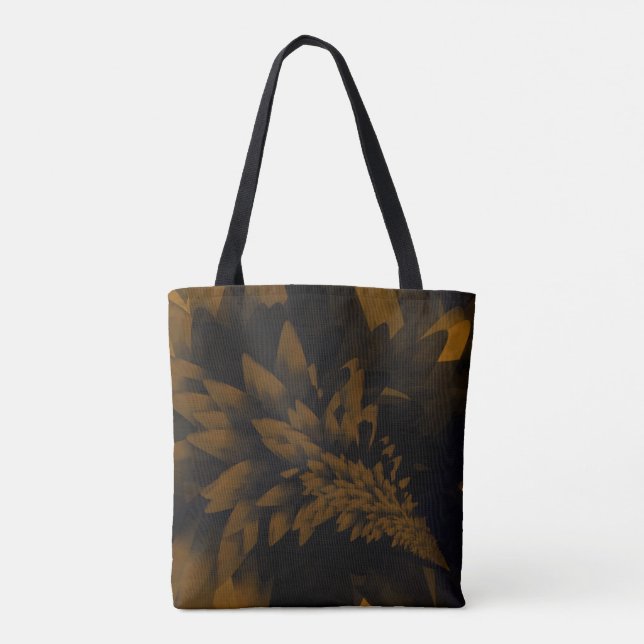 Brown and Black Bloom Tote Bag (Back)