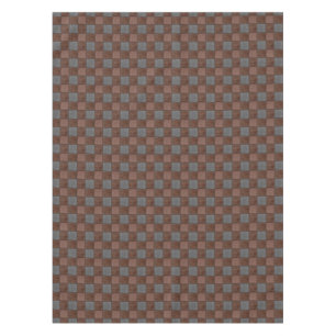 Brown and Black Check Plaid Tablecloth