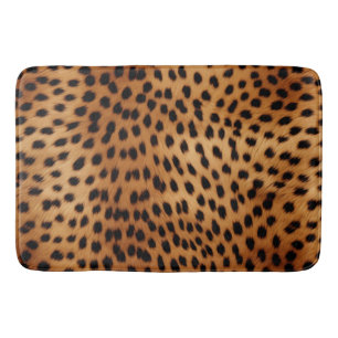Brown and Black Cheetah Animal print Bath Mat