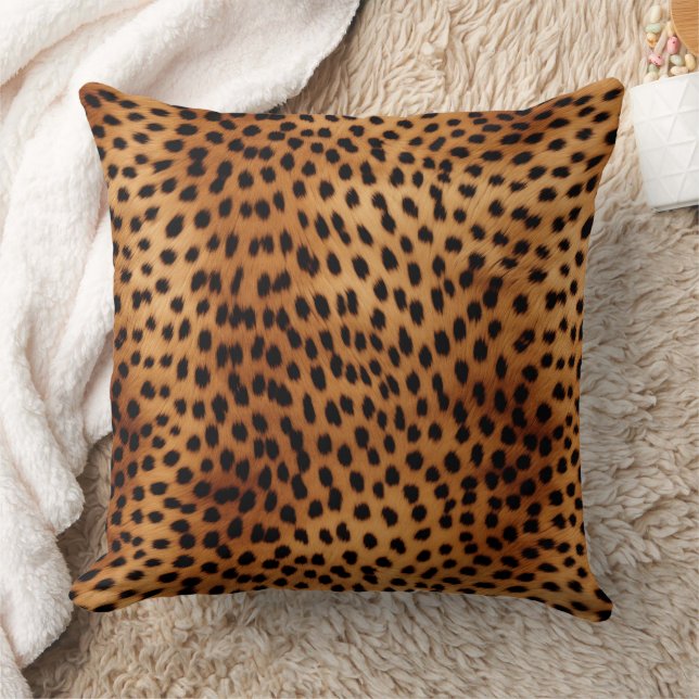 Brown and Black Cheetah Animal print Cushion (Blanket)