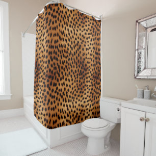 Brown and Black Cheetah Animal print Shower Curtain