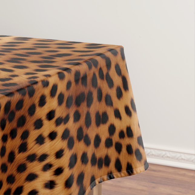 Brown and Black Cheetah Animal print Tablecloth (In Situ)