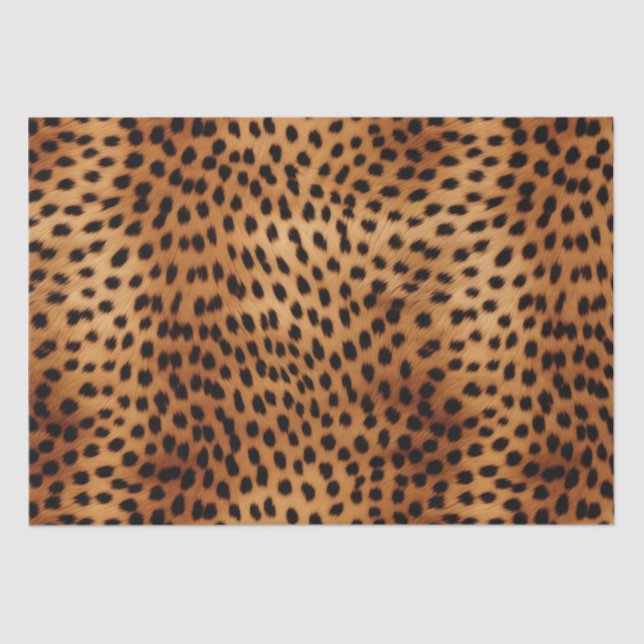 Brown and Black Cheetah Animal print Tissue Paper (Front)