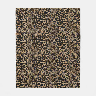 Brown and Black Cheetah Print Large & Small Spots Fleece Blanket