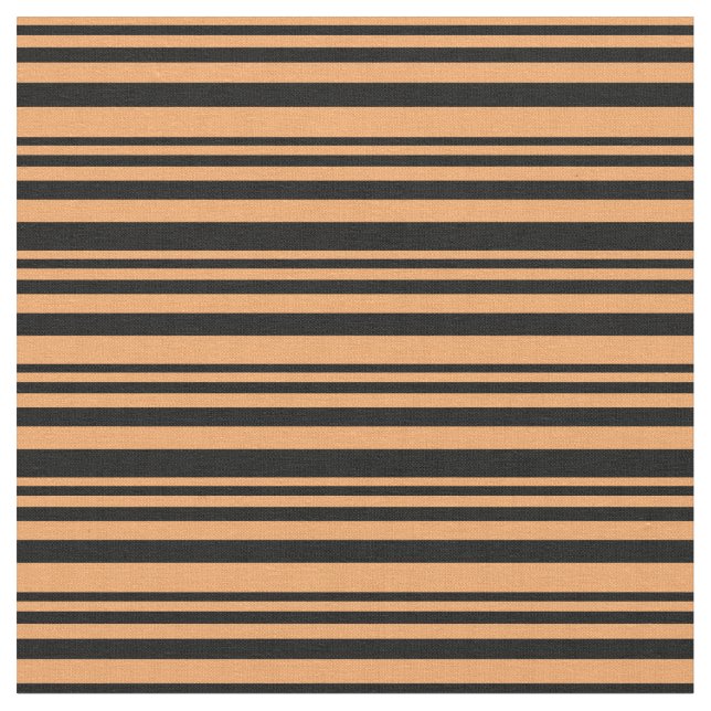 Brown and Black Coloured Striped/Lined Pattern Fabric (Close Up)