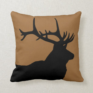 Brown and Black Elk Head Cushion