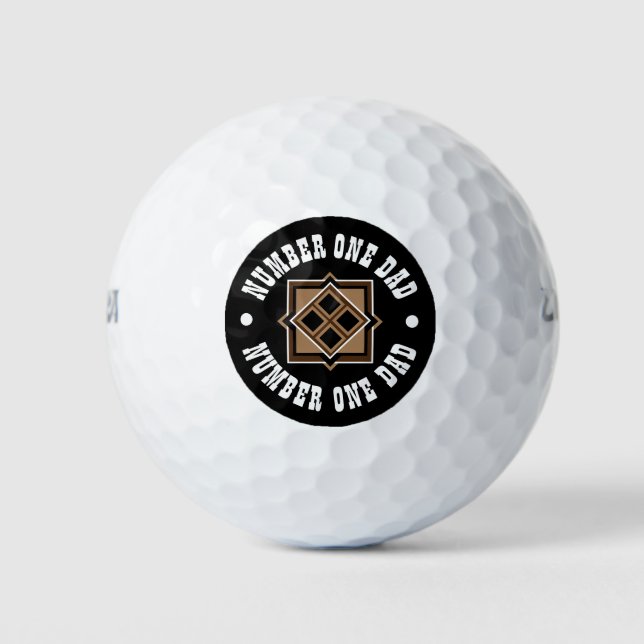 Brown and Black Geometric Pattern Golf Balls (Front)