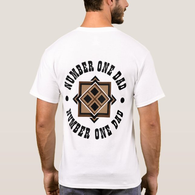 Brown and Black Geometric Pattern T-Shirt (Back)