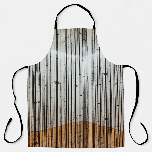 Brown and black illustration apron (Front)