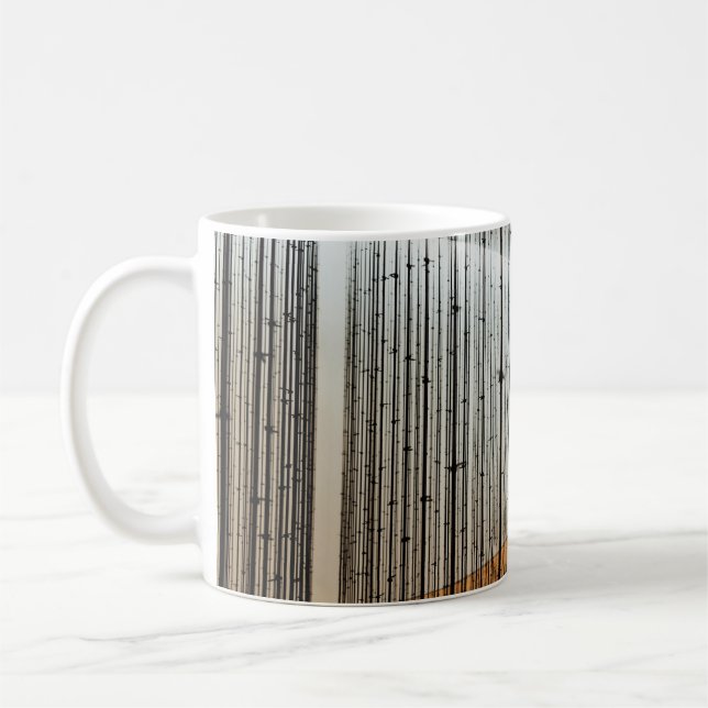Brown and black illustration coffee mug (Left)