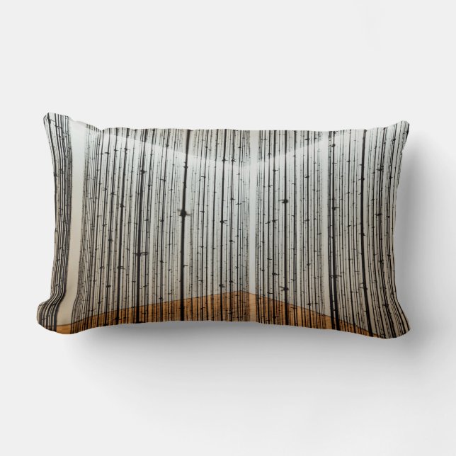 Brown and black illustration lumbar cushion (Front)