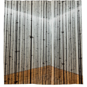 Brown and black illustration shower curtain