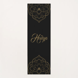 Brown and Black Lotus Mandala Yoga Mat