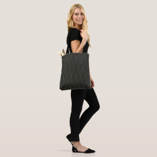 Brown and black minimalist boho arrow pattern tote bag
