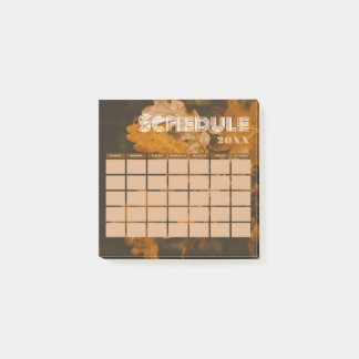 Brown and Black Photo Grid Monthly Schedule 20XX Post-it Notes